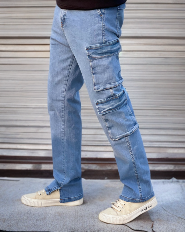 (8 pockets) Denim Cargo Urban Light Blue